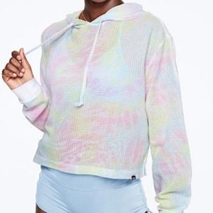 VS Pink Tie Dye Slouchy Mesh Pullover